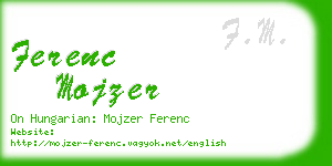 ferenc mojzer business card